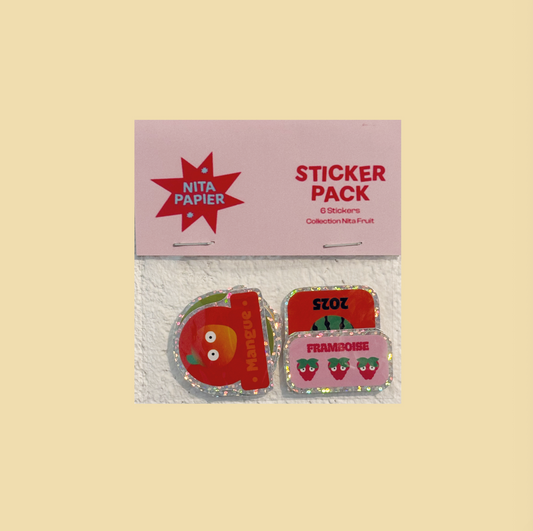 Sticker Pack de 6 stickers - Collection NitaFruit 🍓🍎