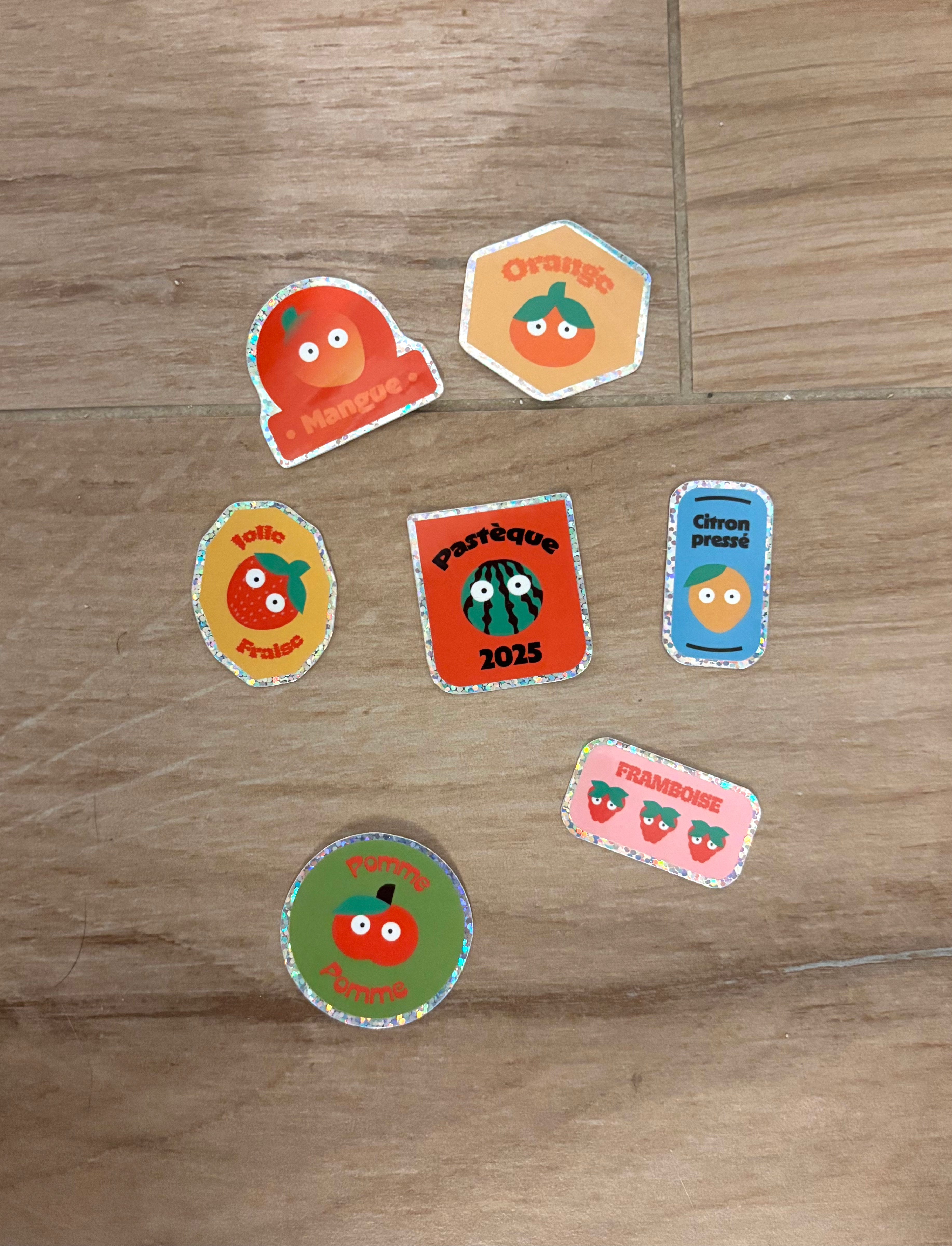 Sticker Pack de 6 stickers - Collection NitaFruit 🍓🍎