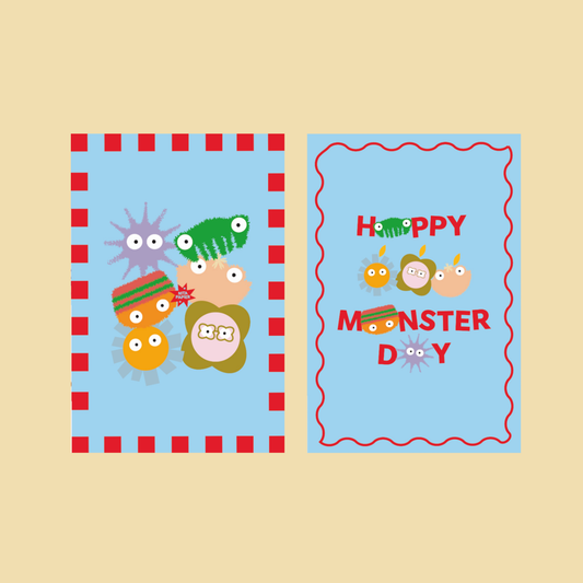 Lot de 2 Cartes d'Anniversaire - Collection Nitamonster 🎁